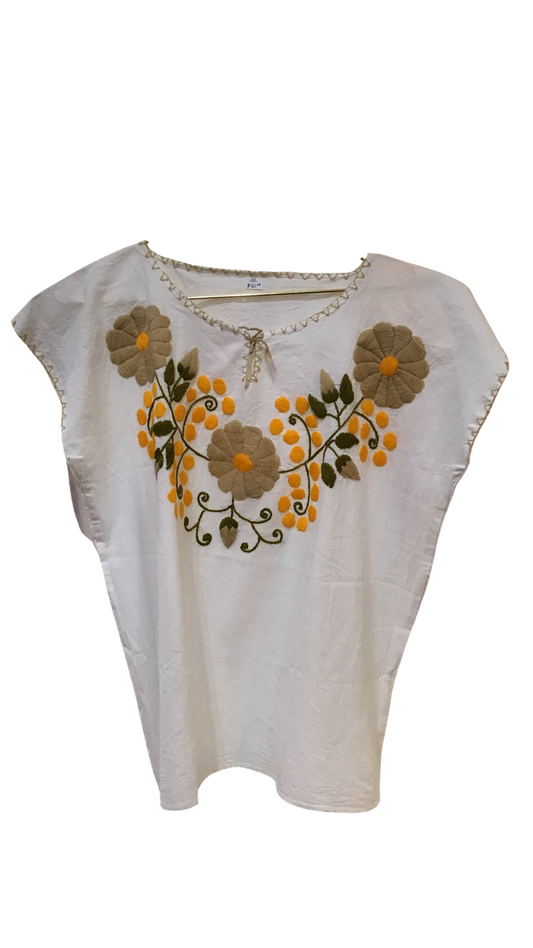 Woman’s Yellow Embroidered Blouse