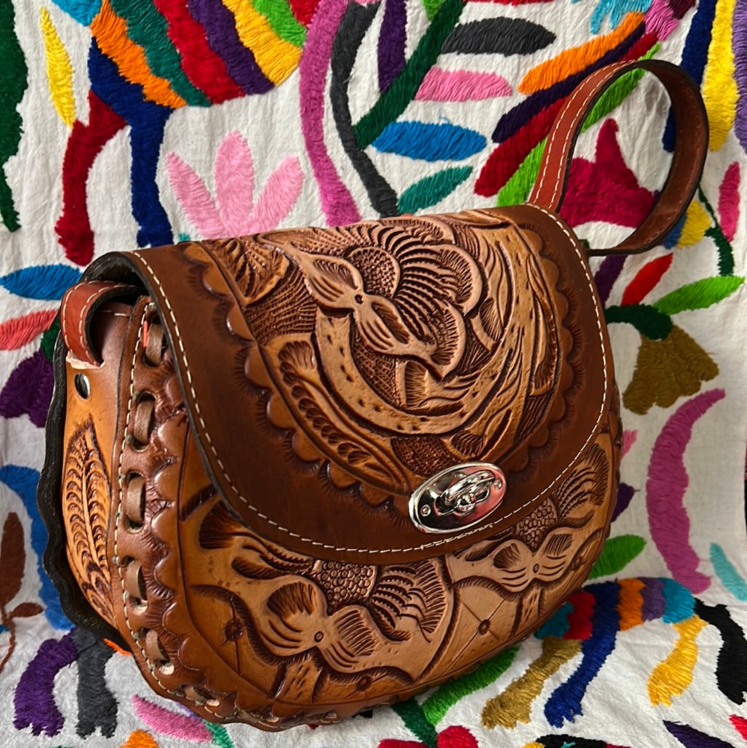 Mexican Leather Saddle Purse