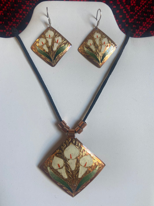 Santa Clara Catalily Copper Necklace set